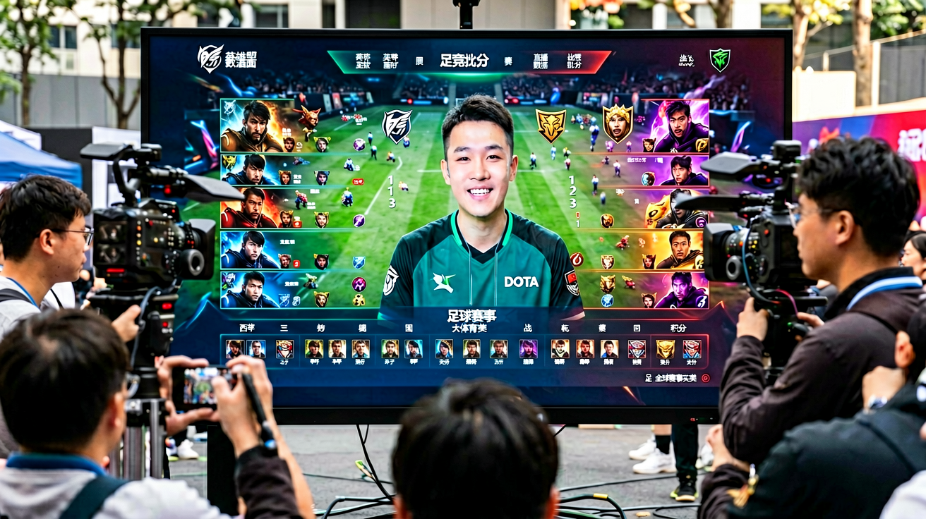 电竞比分数据页面，展示英雄联盟DOTA2等电竞赛事实时战况